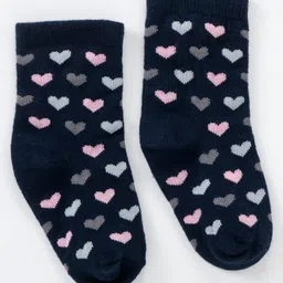 cute walk by babyhug Cutewalk By Babyhug Anti Bacterial Ankle Length Non Terry Socks Heart Design Pack of 5 - Multicolour image 5