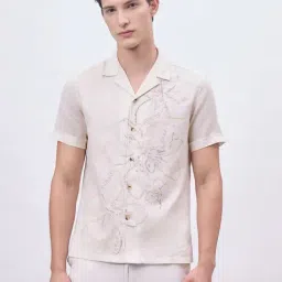 Iconic Fashion Beige Fashion Fit Solid Shirt-image-9