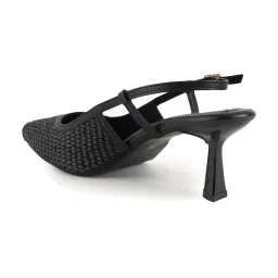 Mozafia Women's Black Back Strap Stilettos image 5