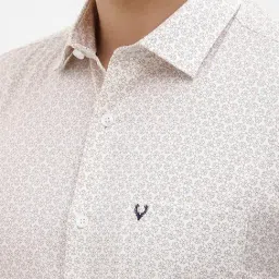 Allen Solly White Cotton Slim fit Floral Shirts image 4