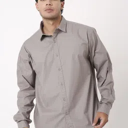 Blnk Men Relaxed Fit Solid Spread Collar Cotton Casual Shirt-picture-18