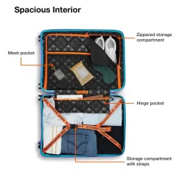 Nasher Miles Navy Blue Striped Medium Hard Cabin Trolley Bag - Set of 2 image 5