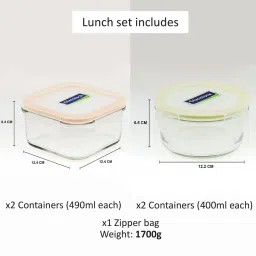 glasslock Freelance Transparent Glass 490 ml Jars and Container image 5