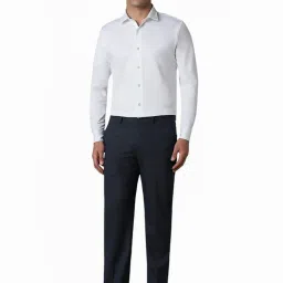 Louis Philippe Grey Slim Fit Checks Trousers image 5