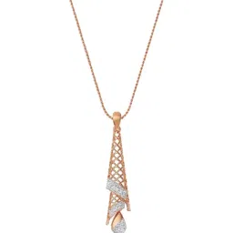 EMORI 18k (750) Rose Gold Opulent Diamond Drop Pendant-picture-184