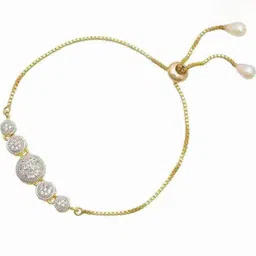 Anouk Gold-Plated Sparkling Cubic Zirconia Studded Link Bracelet image 2