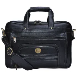 HiLEDER 100% Pure Genuine Leather 15 inch Office Bag Briefcase Laptop Messenger Shoulder Bag, Black-image-52