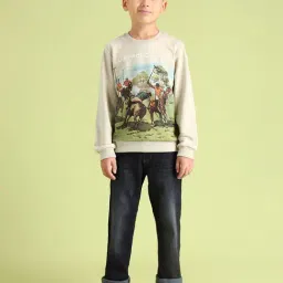 U.S. Polo Assn. Boys Beige Full Sleeves Crew Neck Sweatshirt-picture-35