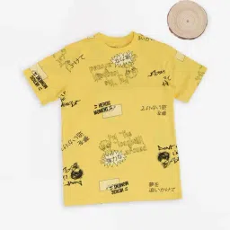 Pantaloons Junior Boys Blazing Yellow Printed T-Shirt-picture-27
