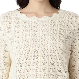 Guess Cream White Self LS Ines Regular Fit Sweater image 5