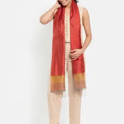 Fabindia Red Striped Stole-image-11