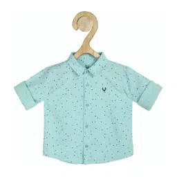 Allen Solly Kids Green Cotton Printed Shirt-image-7