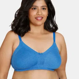 Zivame Blue Wireless Non Padded Full Coverage Bra-picture-24