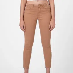 Only Light Brown Cotton Skinny Fit Jeans-picture-39