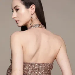 Label Ritu Kumar Pink Nylon Solid Top image 5