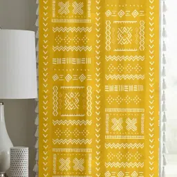 Urban Space Cotton Yellow Room Darkening 5 ft Window With Tieback & Eyelets - Pack of 1 image 3