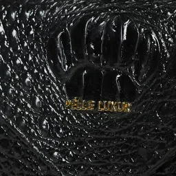 PELLE LUXUR Black Animal Effect Medium Satchel image 5