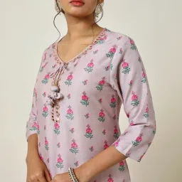 Soch Purple Printed Straight Kurta image 5