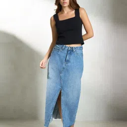 VIRGIO Black Regular Fit Solid Top image 5