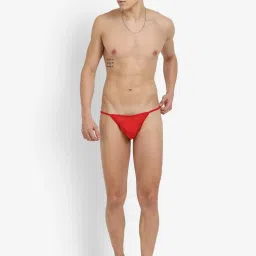 La Intimo Red Polyester Relaxed Fit Solid Bikini image 5