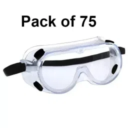 3M Safety Goggle with Wide Coverage Lens Splash Transparent Polycarbonate Universal Nylon for Laboratory & Agriculture Work Use, 1621 (Pack of 75 Pcs) image 2