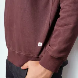 celio celio* Brown Solid Regular Fit Cotton Sweatshirt image 5