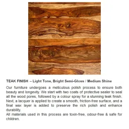 Ikiriya Columbus Solid Brown Wood Dining Table Teak Finish image 5