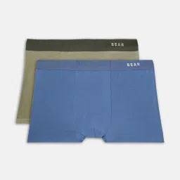 The Bear House Green & Blue Comfort Fit Trunks - Pack Of 2 image 5