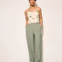 Only Green Solid Pants image 4