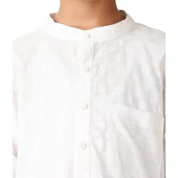 Fabindia Kids White Printed Full Sleeves Kurta image 5