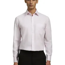 Louis Philippe Pink Cotton Regular Fit Printed Shirt-image-88