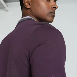 Puma Purple Cotton Regular Fit Colour Block Sports Polo image 5