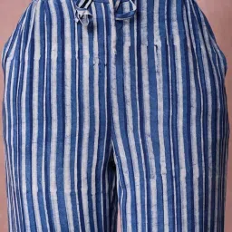 Fabindia Blue Printed Trousers image 5