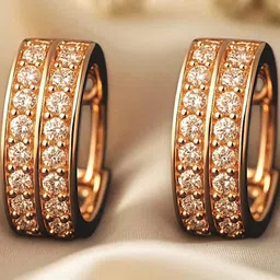 AccessHer Gold Plated Artificial Stones Circular Hoop Earrings image 3