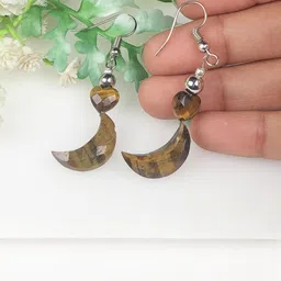 Zhupuk Crescent Shaped Silver-Plated Drop Earrings-picture-14