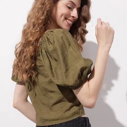 DressBerry City Chic Minimals Blouson Crop Top image 3