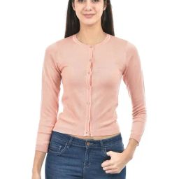 NUMERO UNO Dusty Pink Regular Fit Cardigan-picture-34