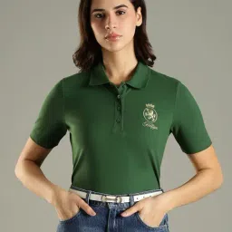 Tommy Hilfiger Green Cotton Regular Fit Logo Printed Top-picture-40