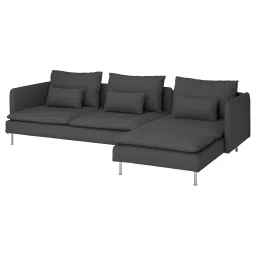ikea söderhamn 4-seat sofa with chaise longue, Fridtuna dark grey-picture-11