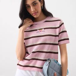 The Souled Store Multicolored Striped T-Shirt-image-11