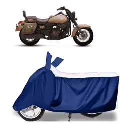 Auto Pearl Two Wheeler Cover for UM Renegade - White, Blue-picture-15