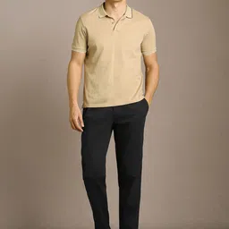 Louis Philippe Men Regular Fit Low-Rise Cotton Pleated Formal Trousers image 4