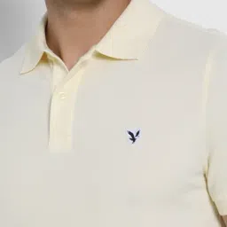 American Eagle Yellow Cotton Slim fit Solid Polo T-Shirt image 5