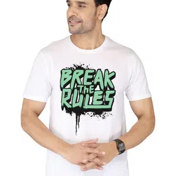 NOBLE HUSTLE Typography Printed Round Neck Cotton T-shirt image 2