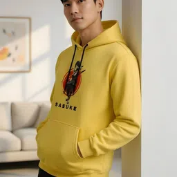 SHAUN Men Printed Hooded Sweatshirt image 2