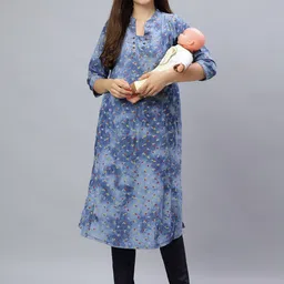 Mammas Maternity Printed V-Neck Pure Cotton Maternity Kurti image 4