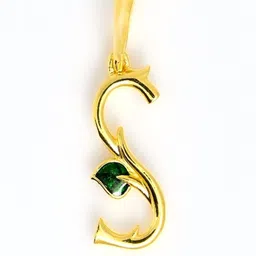 Vinayak Jewellers Unisex Gold-Plated Letter S & Leaf Shaped Sterling Silver Pendant-picture-37