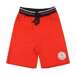 Gini & Jony Kids Palm Tree Red Solid Bermudas-picture-11