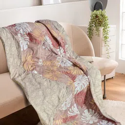 Myntra Elegant Homes Brown & White Printed Quilted AC Room 350GSM Double Bed Comforter image 3