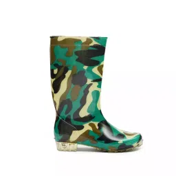 Hillson Jungli Plain Toe Military Pattern Gumboot PVC Sole Height 13 Inch, Size UK 7-image-11